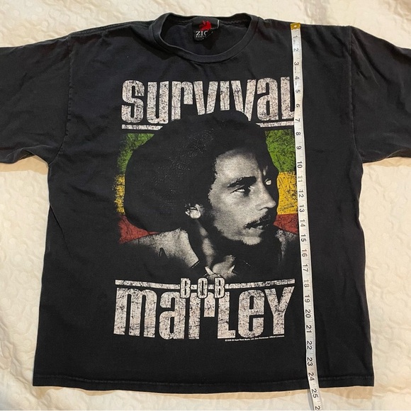 Zion Rootswear Bob Marley Survival Black T Shirt 2009 Mens Size Large Cotton Tee - Picture 7 of 8